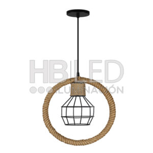 Lámpara Colgante Estilo Rústico Circular E-27 (SKU:35595)