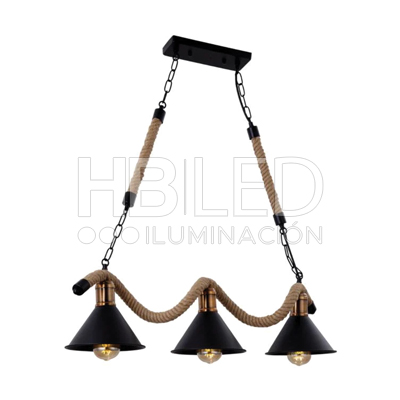 Lámpara Colgante Cáñamo Con Cadena Tres Luces E-27 (SKU:35675) https://www.hbled.cl/wp-content/uploads/2024/10/35675-3.jpeg