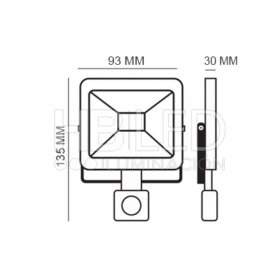 Foco Proyector De Área LED Light Thin Con Sensor 10W (SKU:35818-35819) https://www.hbled.cl/wp-content/uploads/2024/10/35818-4.jpg