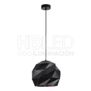 Lámpara Colgante Circular E-27 Diseño Geométrico Negro (SKU:35926)