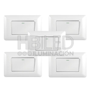 Pack 5 Interruptor Simple 9/12 10A 250V Blanco (SKU:36085-5)