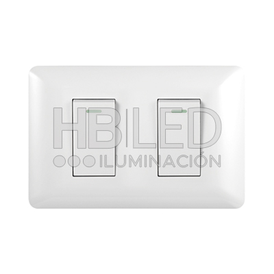 Pack 10 Interruptor Doble 9/24 10A 250V Blanco (SKU:36088-10) https://www.hbled.cl/wp-content/uploads/2024/10/36088-1.jpg