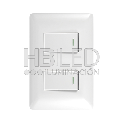 Pack 10 Interruptor Doble 9/24 10A 250V Blanco (SKU:36088-10) https://www.hbled.cl/wp-content/uploads/2024/10/36088-2.jpg