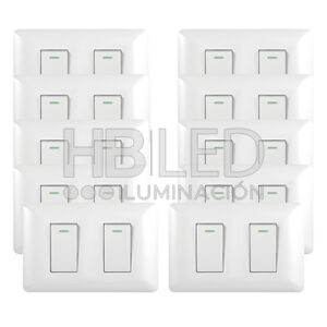Pack 10 Interruptor Doble 9/24 10A 250V Blanco (SKU:36088-10)