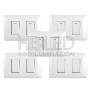 Pack 5 Interruptor Doble 9/24 10A 250V Blanco (SKU:36088-5)