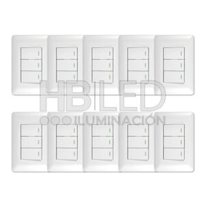 Pack 10 Interruptor Triple 9/12 10A 250V Blanco (SKU:36089-10)