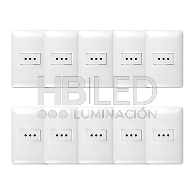 Pack 10 Tomacorriente Simple 10A 250V Blanco (SKU:36090-10) https://www.hbled.cl/wp-content/uploads/2024/10/36090-pack10.jpg