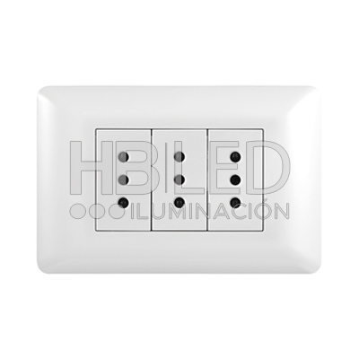 Pack 5 Tomacorriente Triple 10A 250V Blanco (SKU:36092-5) https://www.hbled.cl/wp-content/uploads/2024/10/36092-1.jpg