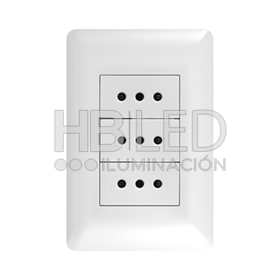 Pack 5 Tomacorriente Triple 10A 250V Blanco (SKU:36092-5) https://www.hbled.cl/wp-content/uploads/2024/10/36092-2.jpg