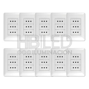 Pack 10 Tomacorriente Triple 10A 250V Blanco (SKU:36092-10)