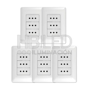 Pack 5 Tomacorriente Triple 10A 250V Blanco (SKU:36092-5)
