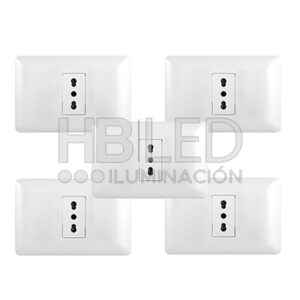 Pack 5 Tomacorriente Simple 10/16A 250V Blanco (SKU:36096-5)