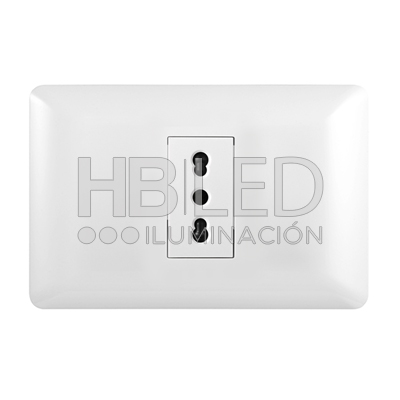 Pack 5 Tomacorriente Simple 10/16A 250V Blanco (SKU:36096-5) https://www.hbled.cl/wp-content/uploads/2024/10/36096-sello-1.jpg