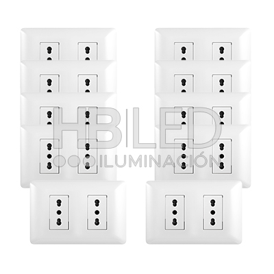 Pack 10 Tomacorriente Doble 10/16A 250V Blanco (SKU:36097-10) https://www.hbled.cl/wp-content/uploads/2024/10/36097-pack10.jpg