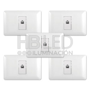 Pack 5 Toma Telefónica RJ11 Blanco (SKU:36102-5)