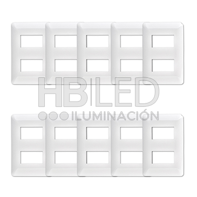 Pack 10 Placa Doble Con Soporte Blanco (SKU:36112-10) https://www.hbled.cl/wp-content/uploads/2024/10/36112-pack10.jpg