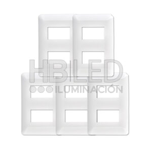 Pack 5 Placa Doble Con Soporte Blanco (SKU:36112-5)