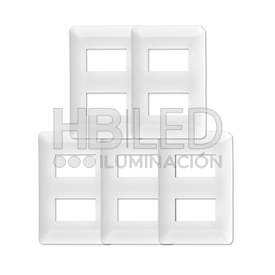 Pack 5 Placa Doble Con Soporte Blanco (SKU:36112-5) https://www.hbled.cl/wp-content/uploads/2024/10/36112-pack5.jpg