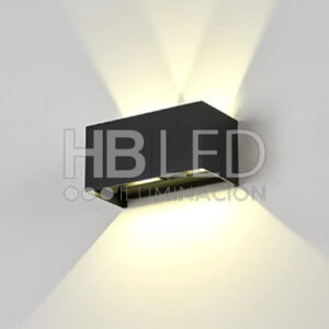 Apliqué LED Exterior Minimalista 2*6W Luz Cálida Negro (SKU:36129)