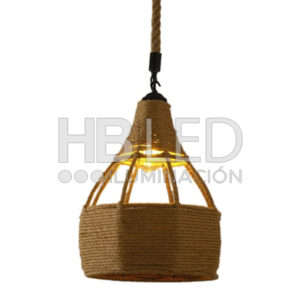 Lámpara Colgante Cáñamo Diseño Gota E-27 (SKU:36256)
