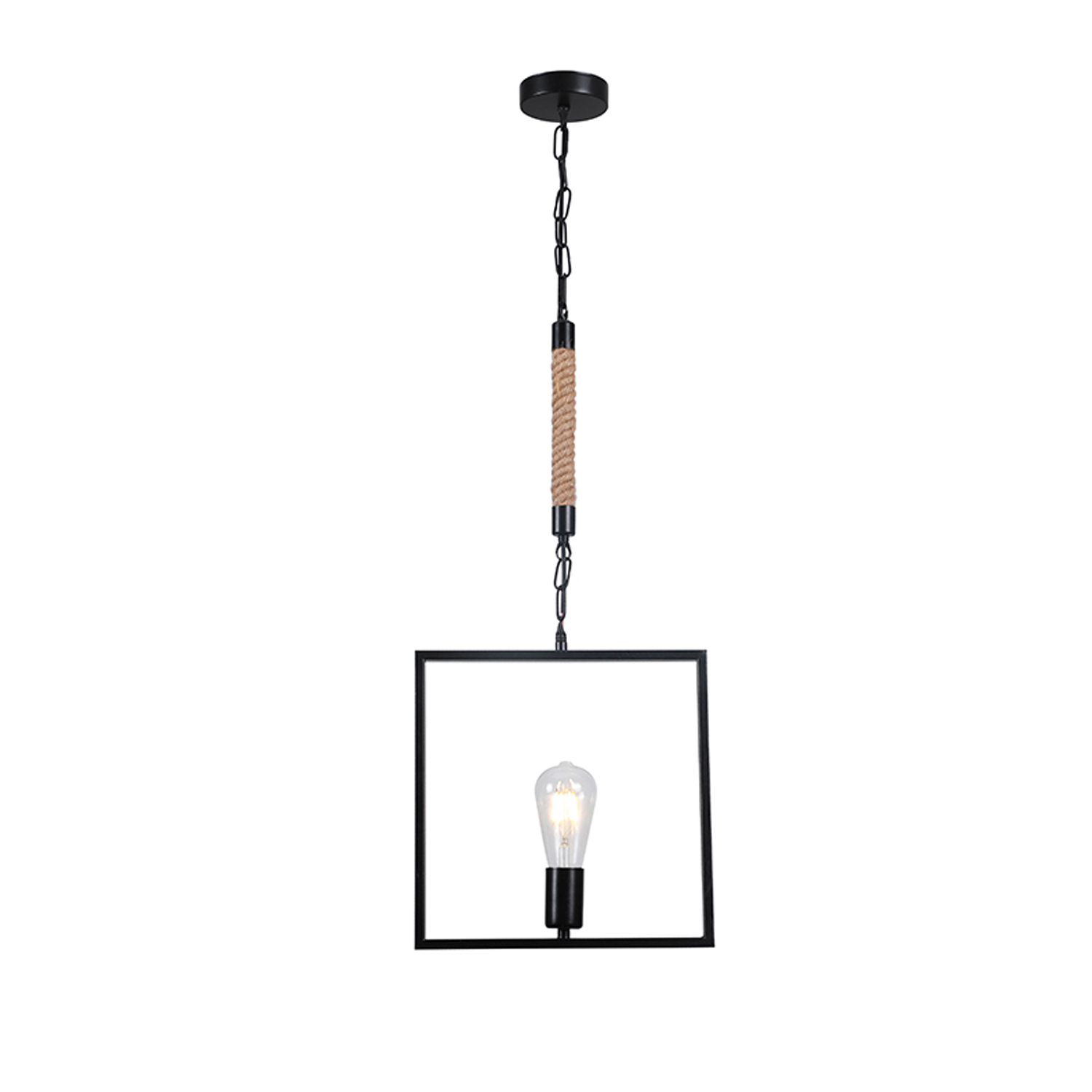 Lámpara Colgante Yute/Cuadro Negro Porta E-27 Incluye Ampolleta (SKU:36269) https://www.hbled.cl/wp-content/uploads/2024/10/36269-1.jpg