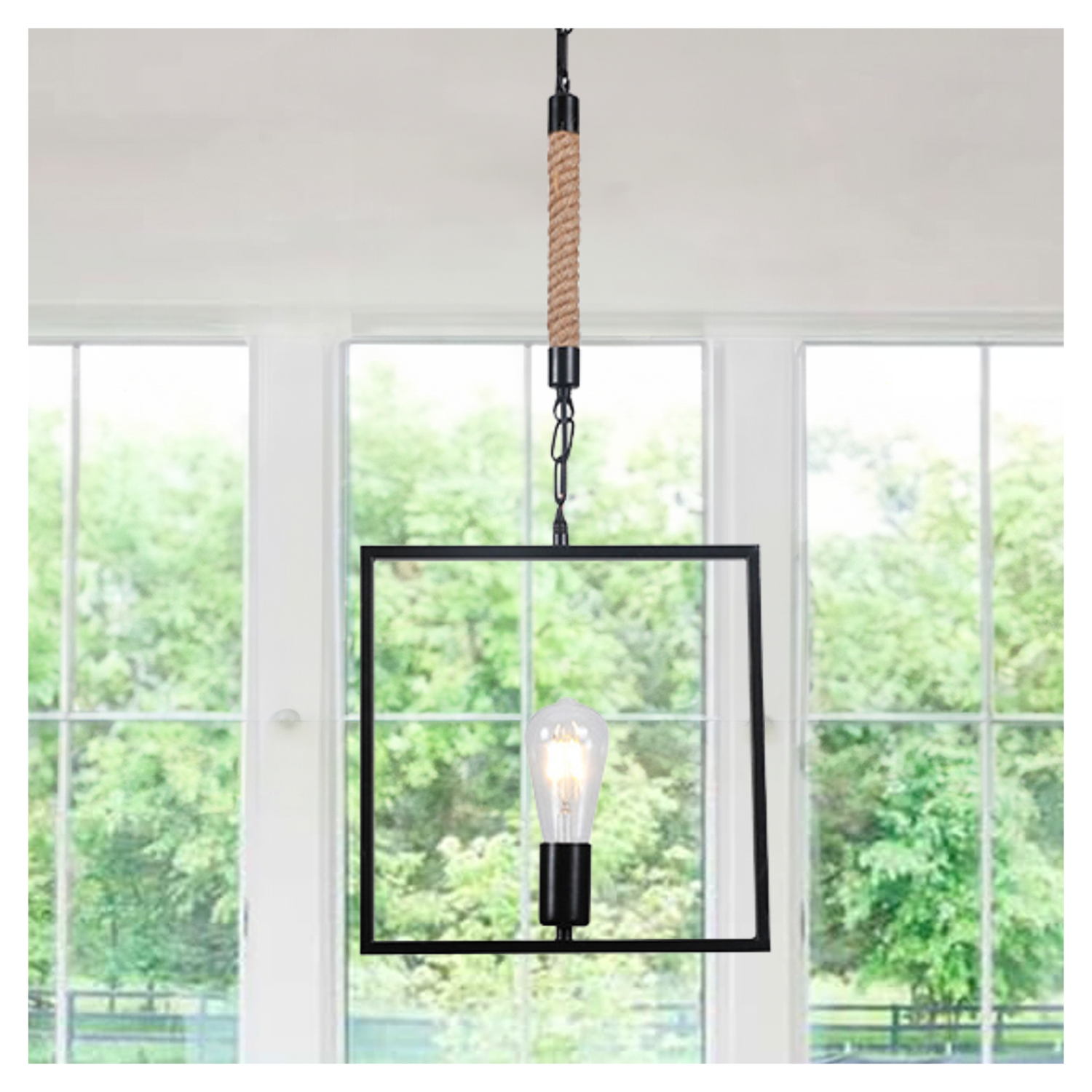Lámpara Colgante Yute/Cuadro Negro Porta E-27 Incluye Ampolleta (SKU:36269) https://www.hbled.cl/wp-content/uploads/2024/10/36269-2.jpg