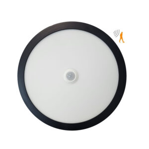 Panel Redondo LED ECO Sobrepuesto Negro Con Sensor 18W (SKU:36308-36309-36310)