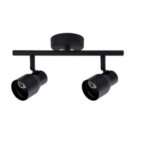 Foco Spot Cielo o Muro Negro Porta 2xGU-10 Round Incluye Ampolleta (SKU: 36333-C - 36333-F)