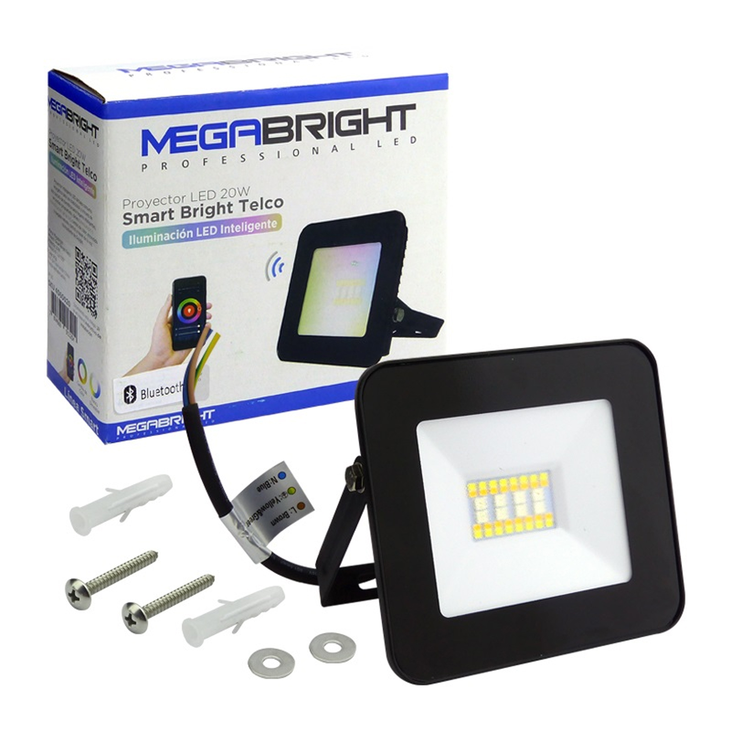 Foco Proyector De Área LED RGB Telco 20W Smart Home (SKU:4060020) https://www.hbled.cl/wp-content/uploads/2024/10/4060020-3.jpg