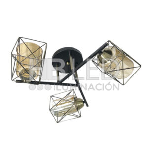 Lámpara de Techo Triple Geométrica Pantalla Vidrio E-27 (SKU:73562712)