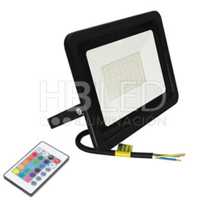 Foco Proyector de Área LED 50W RGB Con Control Remoto (SKU:C8095)