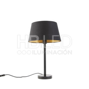 Lámpara de Mesa "Leonor" Con Pantalla E-27 Negro (SKU:D1170047)
