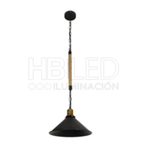 Lámpara Colgante Rústica Con Soquete Dorado Vintage E-27 (SKU:35685)