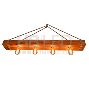 Lámpara Cielo Madera Robusta 4 Ampolletas (SKU:HBLED126)