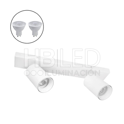 Foco Spotlight Blanco 2x Con Ampolleta 5,5W GU-10 M (SKU:3002335AGC-3002335AGF) https://www.hbled.cl/wp-content/uploads/2024/10/foco-spot-blanco-ampolleta-2.jpg