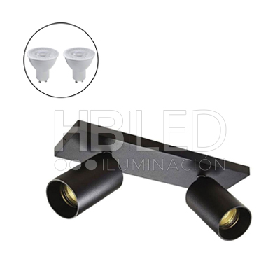 Foco Spotlight Negro 2x Con Ampolleta 5,5W GU-10 M (SKU:3002435AGC-3002435AGF) https://www.hbled.cl/wp-content/uploads/2024/10/foco-spot-negro-ampolleta-2.jpg
