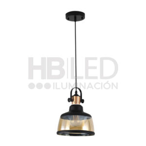 Lámpara Vintage Vidrio y Metal E-27