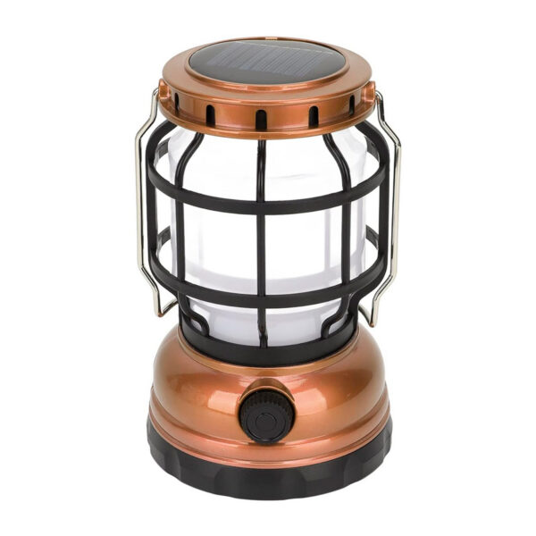 Lámpara Portátil de Camping Recarga Solar/USB Cobre