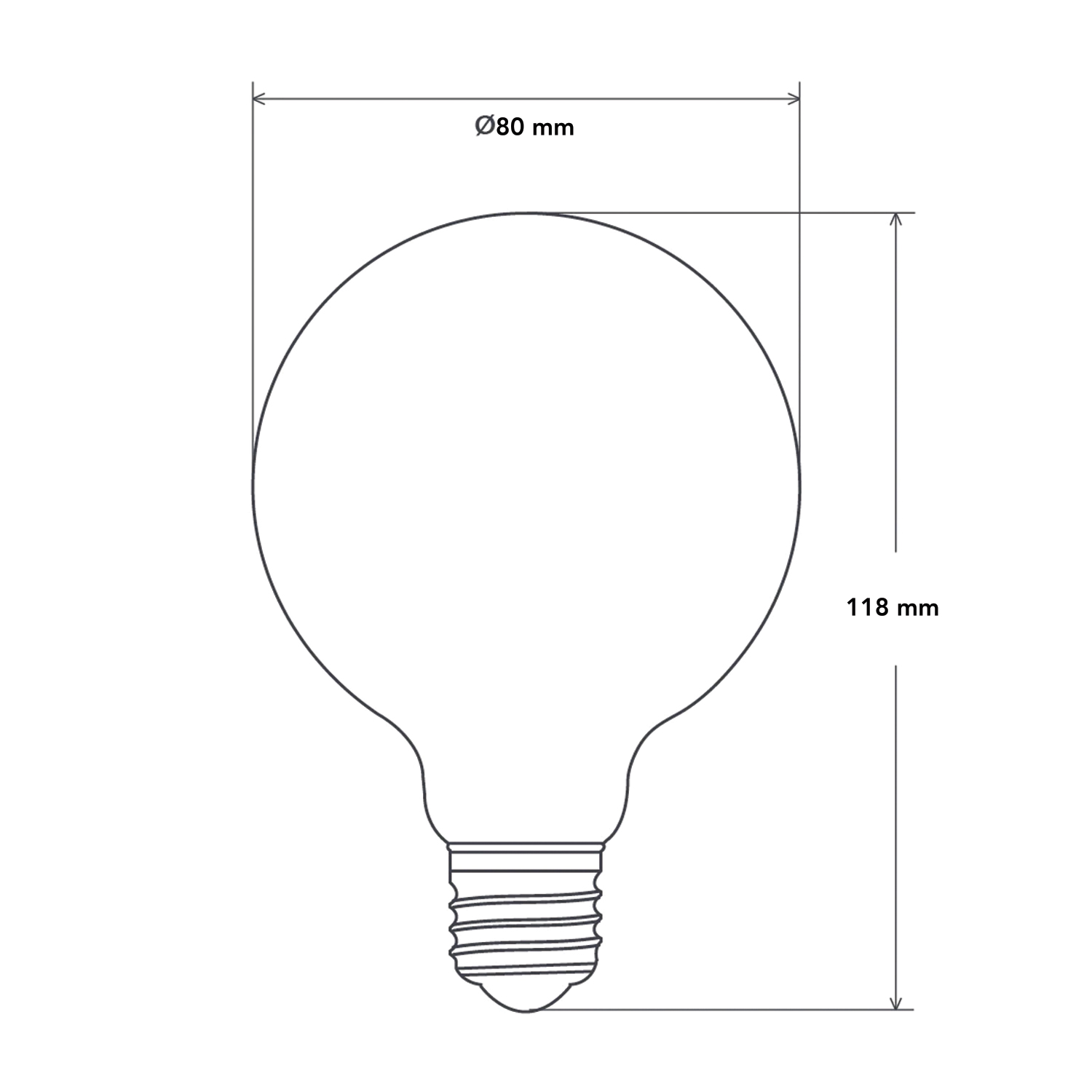 Ampolleta Globo LED E-27 Filamento 6W Dimeable G80 SEC (SKU:3386350) https://www.hbled.cl/wp-content/uploads/2025/04/3386350-5.jpeg