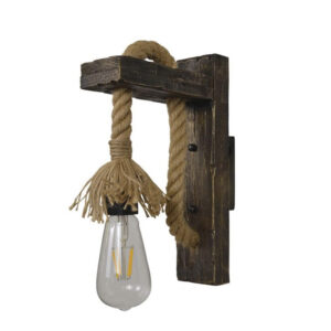 Apliqué Decorativo de Madera Rústico Porta E-27 (SKU:35684)