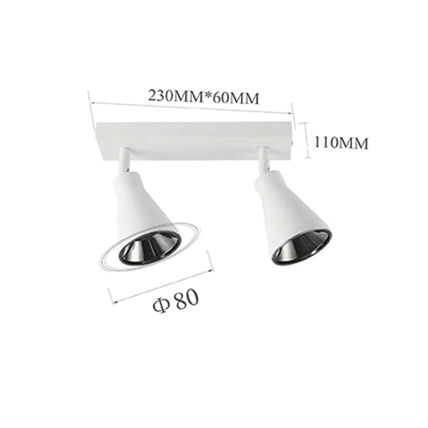Foco Decorativo Para Techo Porta 2*GU10 Blanco https://www.hbled.cl/wp-content/uploads/2025/04/35727-2.jpg