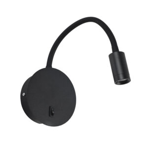Apliqué Lámpara LED Flexible Cabecera Lectura Negro 3W+3W
