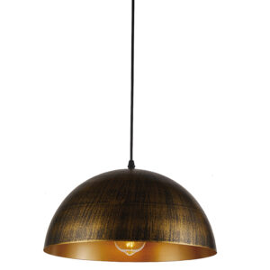 Lámpara Colgante E-27 Diseño Cúpula Dorado Vintage