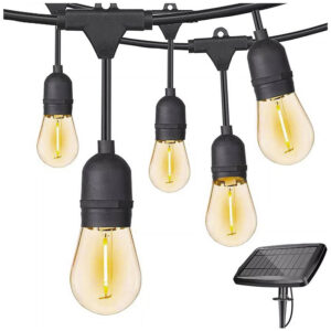 Guirnalda De Luces Solar LED 10 Ampolletas Cálida 7mts