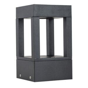 Apliqué Piso LED Cuadrado Exterior 20cm Negro 7W Cálido