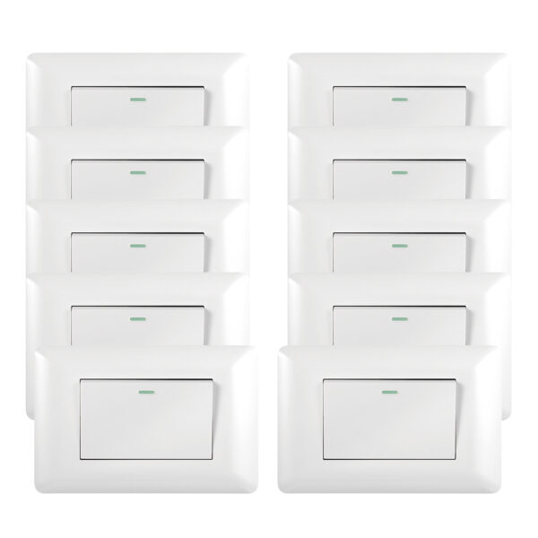 Pack 10 Interruptor Simple 9/12 10A 250V Blanco