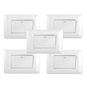 Pack 5 Interruptor Simple 9/12 10A 250V Blanco