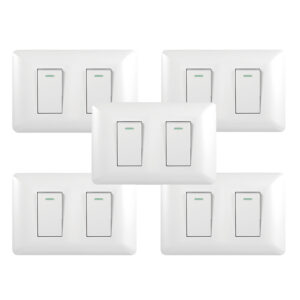 Pack 5 Interruptor Doble 9/24 10A 250V Blanco
