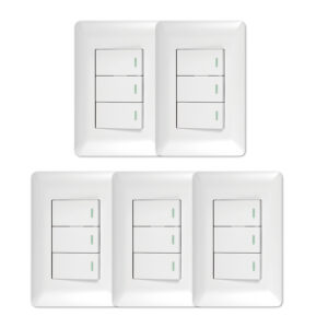 Pack 5 Interruptor Triple 9/12 10A 250V Blanco