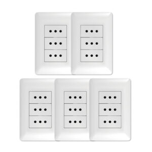 Pack 5 Tomacorriente Triple 10A 250V Blanco